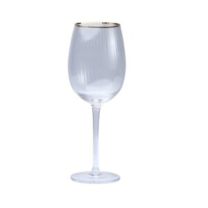 Gold Rim Ribbed Wine Glass